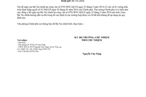 Công văn 5964/VPCP-KTTH 2014 vướng mắc triển khai 01/NQ-CP