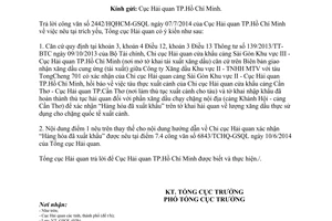 Công văn 9874/TCHQ-GSQL 2014 xác nhận hàng hóa đã xuất khẩu tờ khai