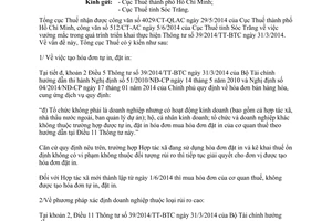 Công văn 3074/TCT-CS 2014 hóa đơn bán hàng hóa cung ứng dịch vụ