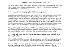Công văn 9888/TCHQ-VNACCS 2014 trả lời vướng mắc hệ thống VNACCS/VCIS