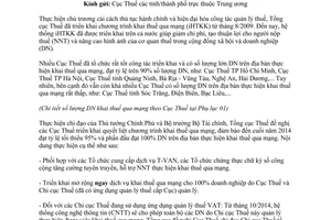 Công văn 3100/TCT-CNTT 2014 khai thuế qua mạng theo Thủ tướng Chính phủ