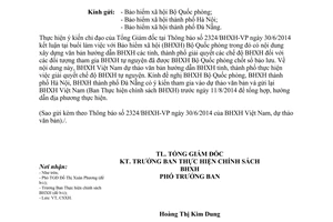 Công văn 2870/BHXH-CSXH 2014 giải quyết chế độ BHXH tự nguyện Bảo hiểm xã hội Bộ Quốc phòng