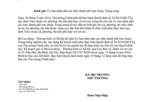 Công văn 2928/LĐTBXH-BVCSTE 2014 thực hiện 34/2014/QĐ-TTg