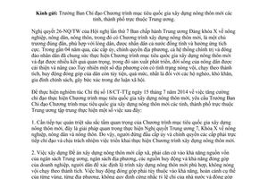 Công văn 1447/TTg-KTN 2014 huy động vốn đóng góp xây dựng nông thôn mới