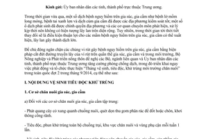 Công văn số 6563/BNN-TY triển khai tháng vệ sinh tiêu độc khử trùng đợt II năm 2014