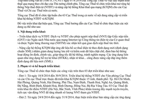 Công văn 3291/TCT-CNTT 2014 khai thuế qua mạng và nộp thuế điện tử