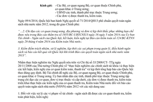 Công văn 11574/BTC-TTr 2014 kiến nghị cơ quan kiểm toán thanh tra báo cáo quyết toán ngân sách 2012