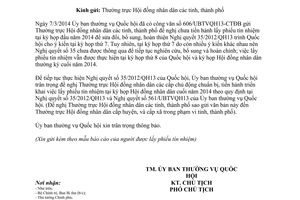 Công văn 717/UBTVQH13-CTĐB năm 2014 lấy phiếu tín nhiệm theo 35/2012/QH13