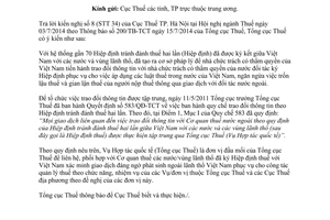 Công văn 3358/TCT-HTQT 2014 đơn vị đầu mối Tổng cục Thuế trao đổi thông tin