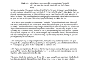 Công văn 6348/VPCP-NC 2014 tiếp tục thực hiện hiệu quả Nghị định bảo vệ mục tiêu quan trọng