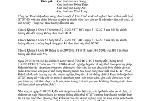 Công văn 3393/TCT-CS 2014 thuế suất thuế giá trị gia tăng bột trấu trấu ép thành viên Tổng cục Thuế