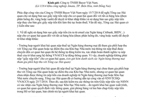 Công văn 10405/TCHQ-TXNK 2014 sử dụng bản sao giấy nộp tiền vào ngân sách nhà nước