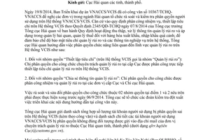 Công văn 10611/TCHQ-QLRR 2014 hướng dẫn phân quyền về quản lý rủi ro trên VCIS