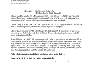 Công văn 3067/STNMT-CCQLĐĐ 2014 thu hồi bồi thường hỗ trợ tái định cư giao đất Bình Thuận