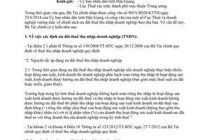 Công văn 12024/BTC-TCT 2014 chính sách ưu đãi thuế thu nhập doanh nghiệp