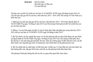 Công văn 6608/VPCP-KGVX 2014 kết quả cấp gạo hỗ trợ học sinh năm học 2013-2014