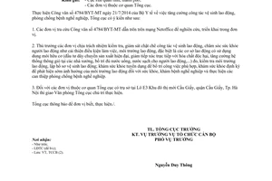 Công văn 10750/TCHQ-TCCB 2014 tăng cường vệ sinh lao động phòng chống bệnh nghề nghiệp