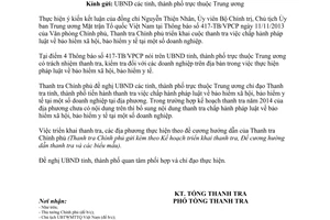 Công văn 2046/TTCP-V.III 2014 triển khai thanh tra chấp hành pháp luật về BHXH BHYT