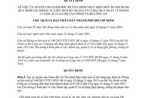 Quyết định 4447/QĐ-UBND 2014 ủy quyền quản lý Quỹ phòng chống tội phạm Hồ Chí Minh