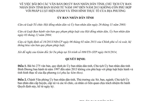 Quyết định 2165/QĐ-UBND năm 2014 bãi bỏ văn bản không còn phù hợp Bình Dương 1997 đến 2013