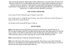 Quyết định 1580/QĐ-TTg 2014 thực hiện 26-KL/TW kinh tế xã hội quốc phòng trung du miền núi Bắc Bộ