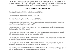 Quyết định 38/2014/QĐ-UBND phối hợp Sở Giao thông vận tải Ủy ban hạ tầng giao thông đường bộ Long An