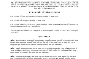 Quyết định 14/2014/QĐ-UBND hạn mức giao đất công nhận tách thửa đất Hà Giang