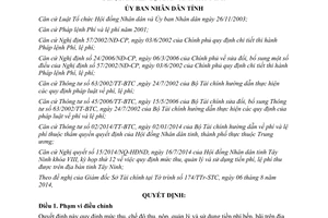 Quyết định 40/2014/QĐ-UBND mức thu chế độ thu nộp quản lý sử dụng tiền phí bến bãi tỉnh Tây Ninh