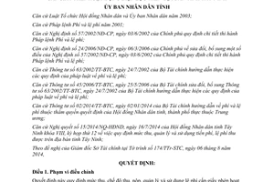 Quyết định 39/2014/QĐ-UBND chế độ thu nộp quản lý sử dụng lệ phí cấp giấy phép hoạt động điện lực Tây Ninh