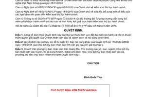 Quyết định 2768/QĐ-UBND năm 2014 thủ tục hành chính thuộc thẩm quyền giải quyết Ủy ban xã Đồng Nai