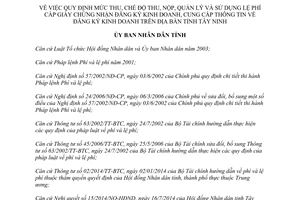 Quyết định 34/2014/QĐ-UBND thu nộp quản lý sử dụng lệ phí cấp giấy chứng nhận đăng ký kinh doanh Tây Ninh