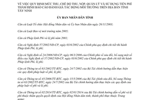 Quyết định 47/2014/QĐ-UBND mức thu chế độ thu nộp quản lý sử dụng phí đánh giá tác động môi trường Tây Ninh