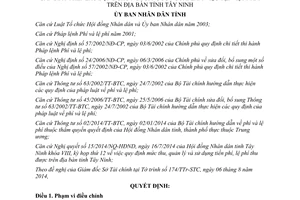 Quyết định 38/2014/QĐ-UBND lệ phí cấp phép lao động cho người nước ngoài tỉnhTây Ninh
