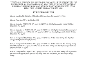 Quyết định 48/2014/QĐ-UBND thu nộp quản lý phí khai thác sử dụng nước dưới đất nước mặt xả thải vào nguồn nước Tây Ninh