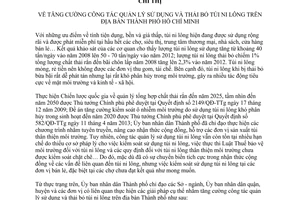 Chỉ thị 23/2014/CT-UBND quản lý sử dụng thải bỏ túi ni lông thành phố Hồ Chí Minh