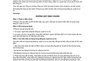 Thông tư 36/2014/TT-BCA biểu mẫu sử dụng trong đăng ký quản lý cư trú