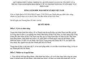 Quyết định 926/QĐ-BHXH 2014 chức năng nhiệm vụ quyền hạn cơ cấu Trung tâm Giám định bảo hiểm y tế