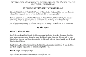 Quyết định 1278/QĐ-BTTTT 2014 chức năng nhiệm vụ quyền hạn cơ cấu tổ chức Cục Xuất bản In Phát hành