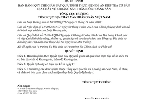 Quyết định 750/2014/ĐC-ĐCKS điều tra cơ bản địa chất về khoáng sản thăm dò khoáng sản