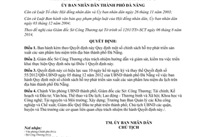 Quyết định 30/2014/QĐ-UBND chính sách hỗ trợ phát triển sản xuất sản phẩm lưu niệm Đà Nẵng