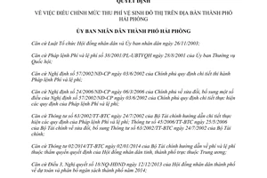 Quyết định 1946/QĐ-UBND 2014 điều chỉnh mức thu phí vệ sinh Hải Phòng