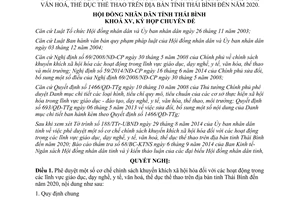 Nghị quyết 25/2014/NQ-HĐND khuyến khích xã hội hóa giáo dục dạy nghề y tế văn hóa thể dục Thái Bình 2020