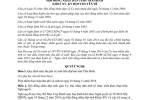 Nghị quyết 27/2014/NQ-HĐND mức thu phí vệ sinh Thái Bình