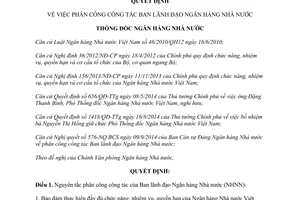 Quyết định 1817/QĐ-NHNN 2014 phân công công tác Ban lãnh đạo Ngân hàng Nhà nước