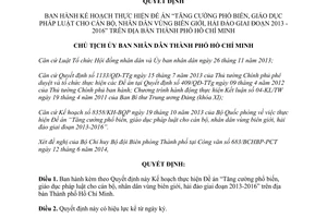 Quyết định 4546/QĐ-UBND 2014 giáo dục pháp luật cho cán bộ nhân dân biên giới hải đảo Hồ Chí Minh