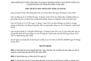 Quyết định 1559/QĐ-UBND 2014 Ban chỉ đạo nâng cao chỉ số năng lực cạnh tranh cấp tỉnh An Giang