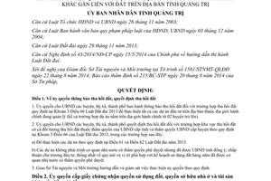 Quyết định 35/2014/QĐ-UBND ủy quyền thông báo thu hồi đất cấp giấy chứng nhận sử dụng đất Quảng Trị