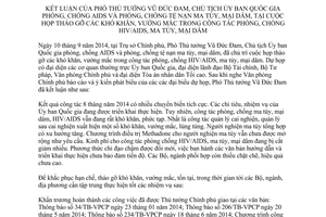 Thông báo 368/TB-VPCP năm 2014 tháo gỡ khó khăn công tác phòng chống HIV/AIDS ma túy mại dâm
