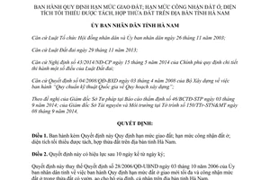 Quyết định 39/2014/QĐ-UBND hạn mức giao công nhận đất ở Hà Nam