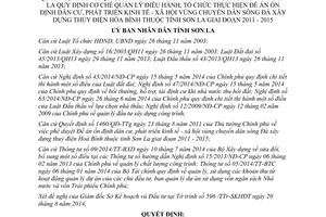 Quyết định 2417/QĐ-UBND năm 2014 ổn định dân cư phát triển kinh tế xã hội sông Đà Sơn La 2011 2015